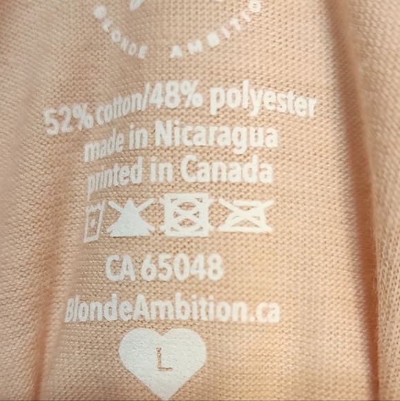 NWT Blonde Ambition Be The Light Graphic Shirt Size Large Balletcore Soft Peach - Picture 2 of 6